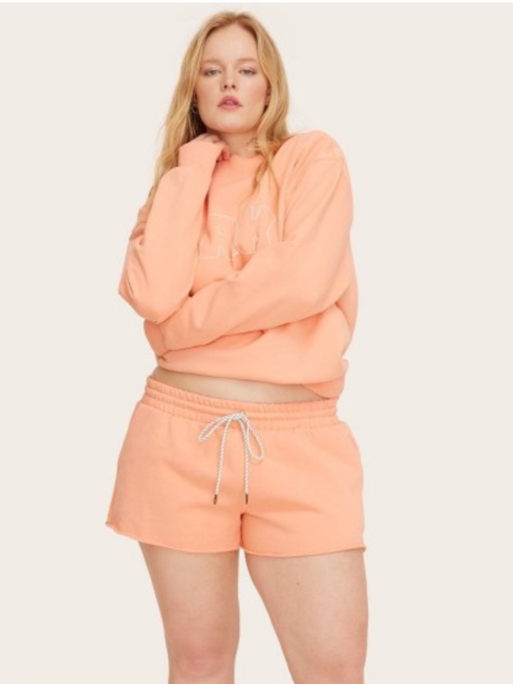NWT Parke x Target Mockneck Pullover Sweatshirt Orange Peach S/M & Shorts S